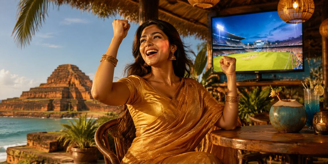 স্লট গেমের রঙিন থিম সহ একটি ক্যাসিনো দৃশ্য